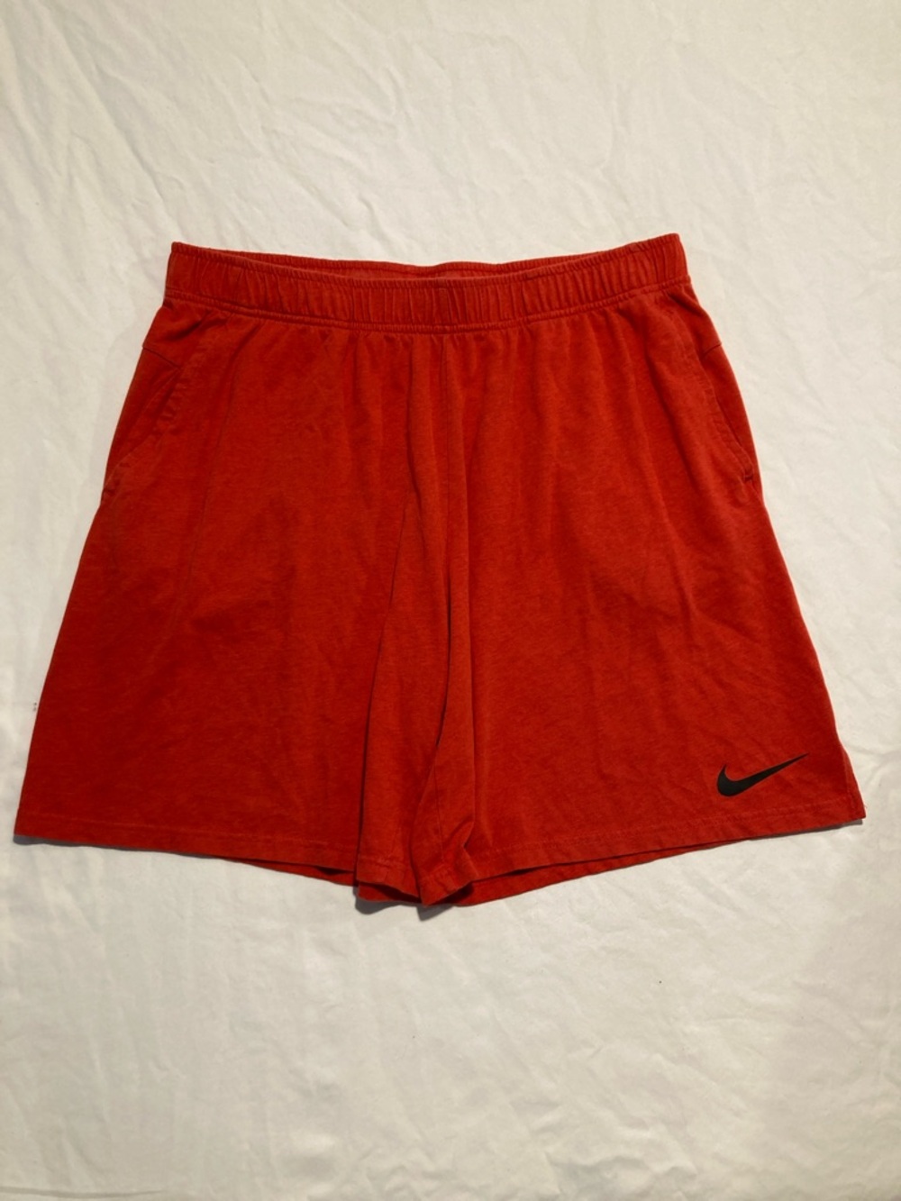 Nike Red Athletic Shorts with Black Swoosh (055)